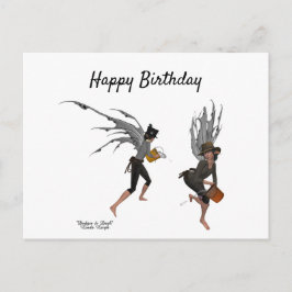 Twin Boy Rain Fee Geburtstagskarte Postkarte