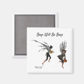 Twin Boy Rain Fee Magnet (Vorderseite/Rückseite)