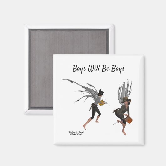 Twin Boy Rain Fee Magnet (Vorderseite/Rückseite)