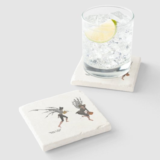 Twin Boy Rain Fee Stone Untersetzer (Seitenansicht)