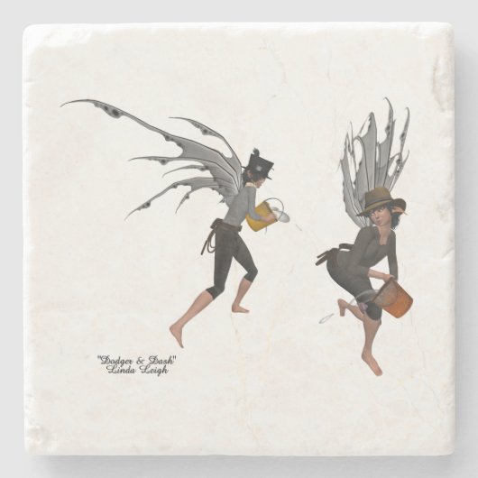 Twin Boy Rain Fee Stone Untersetzer (Vorderseite)