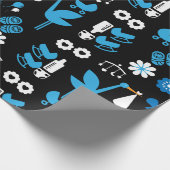 Twin Boy Stalk Delivery Blue Geschenkpapier (Ecke)