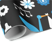 Twin Boy Stalk Delivery Blue Geschenkpapier (Rolleneckpunkt)