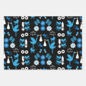 Twin Boy Stalk Delivery Blue Geschenkpapier Set (Vorderseite 3)