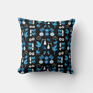 Twin Boy Stalk Delivery Blue Kissen