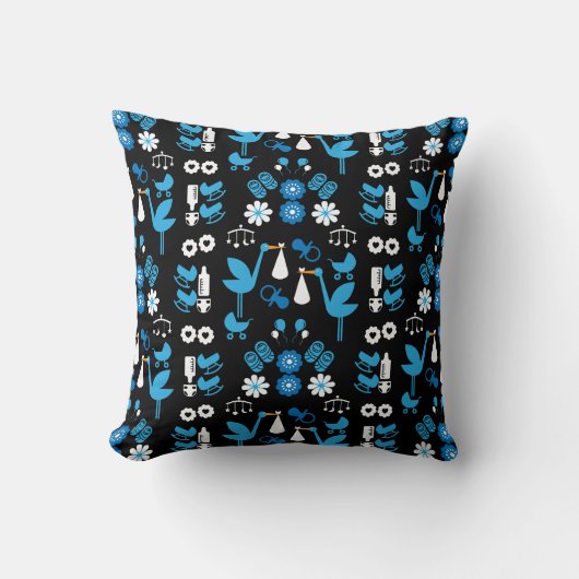 Twin Boy Stalk Delivery Blue Kissen (Vorderseite)