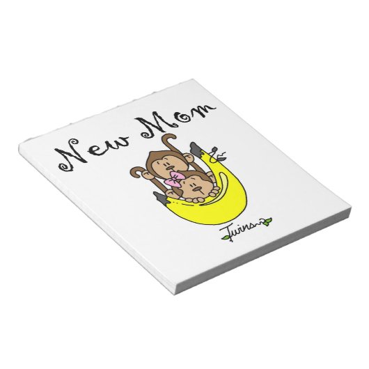 Twin Boy und GIrl Junge Mutter Geschenke Notizblock (angewinkelt)