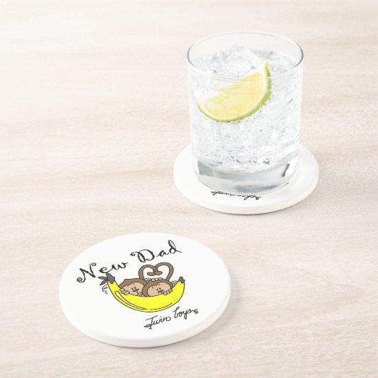 Twin Boys Affen New Dad Geschenke Getränkeuntersetzer (Seite)
