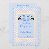 Twin Boys Baby Dusche Einladung (Vorne/Hinten)