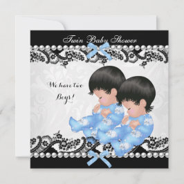 Twin Boys Baby Dusche Niedlich Boy Blue Einladung