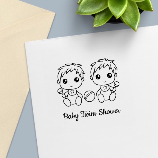 Twin Boys Baby Dusche Permastempel