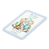 Twin Boys Baby Dusche Save the Date Magnet (Linke Seite)