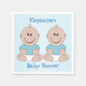 Twin Boys Baby Dusche Serviette (Vorderseite)