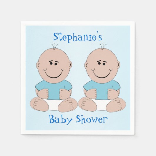 Twin Boys Baby Dusche Serviette (Vorderseite)