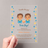 Twin Boys Baby Dusche Transparent 2 Acryleinladungen (Insitu (Handheld))