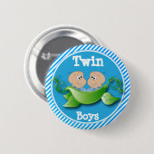 Twin Boys Baby Shower Button (Vorne & Hinten)
