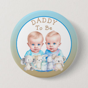 Twin Boy's Baby Shower Daddy zu sein Button