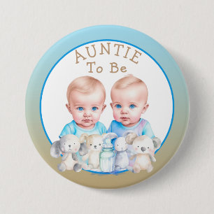 Twin Boy's Baby Shower Tuntie zu sein Button