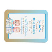 Twin Boy's Baby Shower Watercolor Animals Magnet (Horizontal)