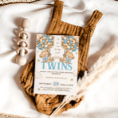Twin Boys Bear Balloons Bearly Wait Baby Dusche Einladung