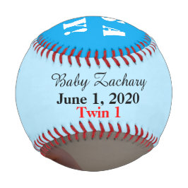 Twin Boys Birth Stats Blue Foto Baseball