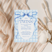 Twin Boys Blue Bow Vintag Niedlich Einladung