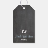 Twin Boys Blue Elephants Babydusche Danke Geschenkanhänger (Rückseite)