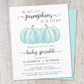 Twin Boys Blue Pumpkin Baby Sprinkle Einladung
