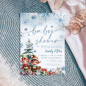 Twin Boys Christmas Elf Kinderdusche Einladung