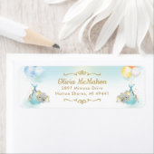 Twin Boys Elephant Baby Shower Rücksendeadresse (Insitu)