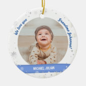 Twin Boys Fotos Oma Niedlich First Christmas Baby Keramik Ornament (Vorne)