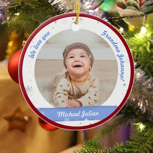 Twin Boys Fotos Oma Niedlich First Christmas Baby Keramik Ornament