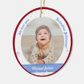 Twin Boys Fotos Oma Niedlich First Christmas Baby Keramik Ornament (Links)