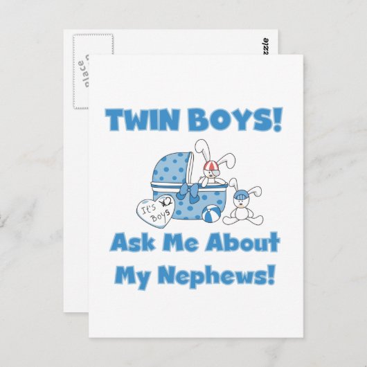 Twin Boys Fragte über meinen Nephew Postkarte (Vorne/Hinten)