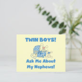 Twin Boys Fragte über meinen Nephew Postkarte (Stehend Vorderseite)