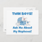 Twin Boys Fragte über meinen Nephew Postkarte (Vorne/Hinten)