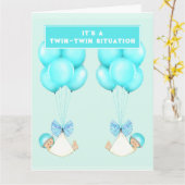 Twin Boys Glückwunschs Karte (Gelbe Blume)