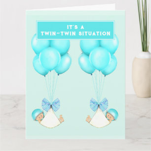 Twin Boys Glückwunschs Karte