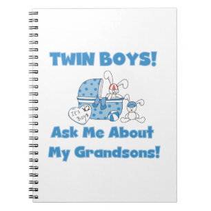Twin Boys Grandsons Geschenke Notizblock