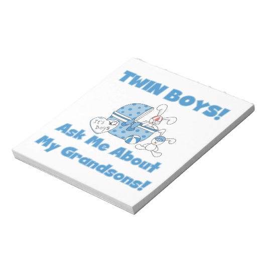 Twin Boys Grandsons Geschenke Notizblock (Rotiert)