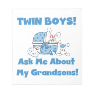 Twin Boys Grandsons Geschenke Notizblock