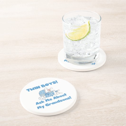 Twin Boys Grandsons Geschenke Untersetzer (Seite)