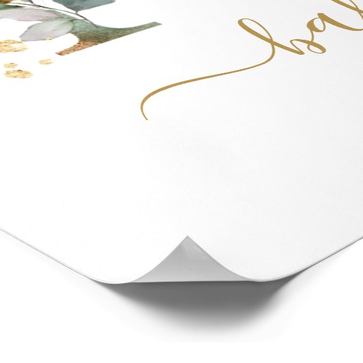 Twin Boys Green Folies Begrüßungsschild Babydusche Poster (Ecke)