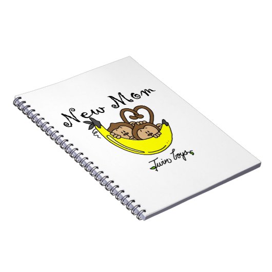 Twin Boys Junge Mutter Geschenke Notizblock (Rechte Seite)