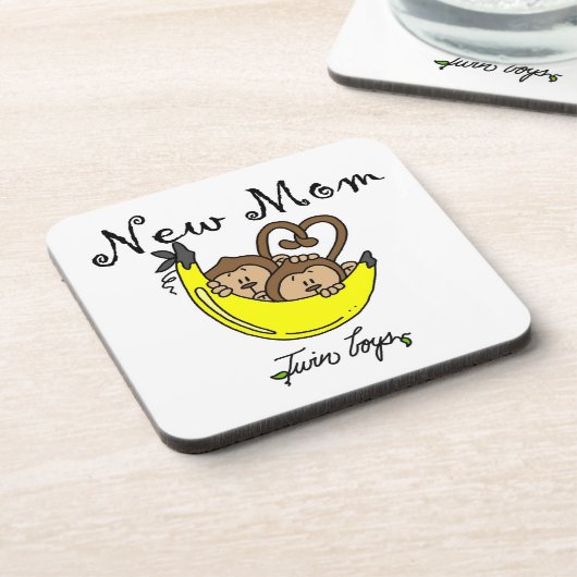 Twin Boys Junge Mutter Geschenke Untersetzer (Linke Seite)