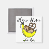 Twin Boys Junge Mutter Tshirts und Geschenke Magnet (Vorderseite/Rückseite)