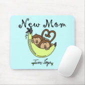 Twin Boys Junge Mutter Tshirts und Geschenke Mousepad (Mit Mouse)