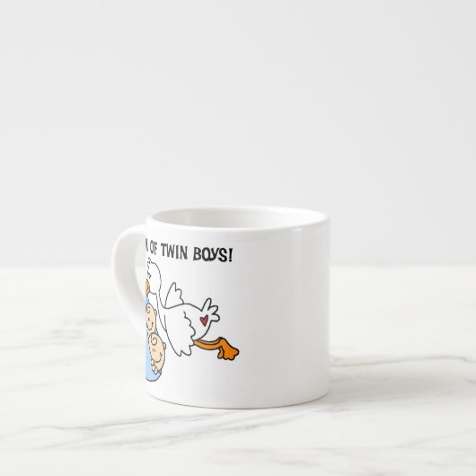 Twin Boys Mama Stork Geschenke Espressotasse (Vorderseite Links)