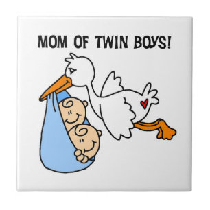 Twin Boys Mama Stork Geschenke Fliese