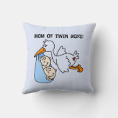 Twin Boys Mama Stork Geschenke Kissen (Rückseite)